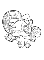 coloriage pet shop belle chatte avec sa criniere